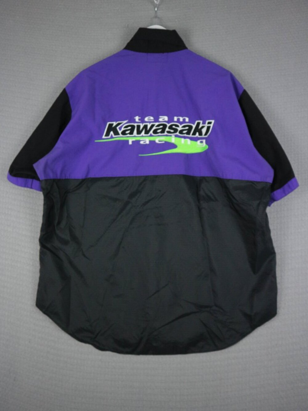VTG Canada Team Green Kawasaki Men's Racing Shirt XL Short Sleeve Button Up 90s